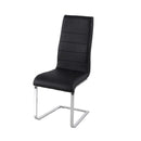 Evolve Black Leather Dining Chair Set of 2 by Lavishway | Dining Chairs-34048