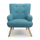 Cinema Chenille Effect Blue Armchair by Lavishway | Bedroom Chairs-37807