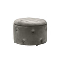 Cleo Round Upholstered Storage Pouffe by Lavishway | Stools & Pouffes-37817