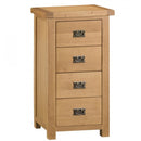 Chunky Oak Narrow 4 Drawer Chest by Lavishway | Chest Of Drawers-37259