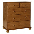 Copenhagen 2 Over 3 Deep Drawer Chest in Pine by Lavishway | Chest Of Drawers