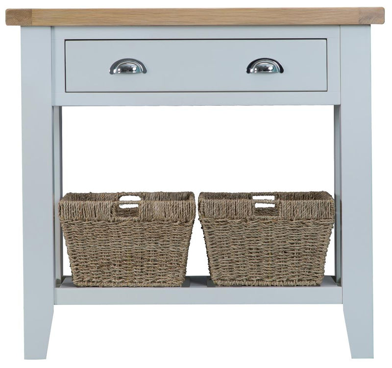 Tattershall Oak Top Console Table in Grey by Lavishway | Hallway Console Table-35945