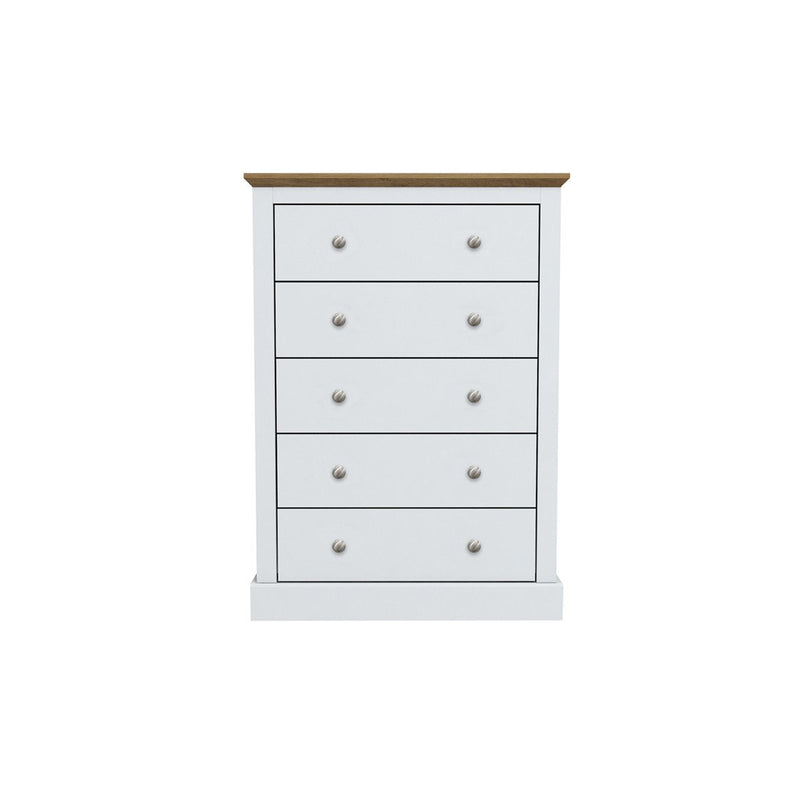 Devon White Chest of 5 Drawers by Lavishway | Chest Of Drawers-35478