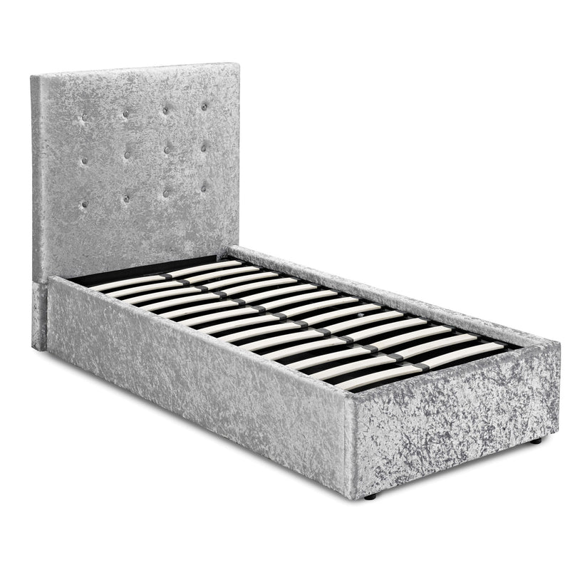 Rimini Crushed Velvet Single Ottoman Bed by Lavishway | Ottoman Beds-37994