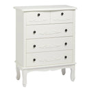 Antoinette White 5 Drawer Chest by Lavishway | Chest Of Drawers-30802