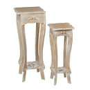 Provence Oak Finish Set of 2 Plant Stand by Lavishway | Side Tables-28406