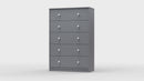 May Grey Wooden Chest Of 5 Drawers
