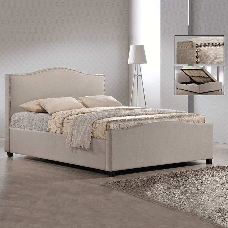 Brunswick Fabric Ottoman Bed With Side Lift by Lavishway | Ottoman Beds-35812