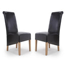 Bonded Black Leather Dining Chair Set of 2 by Lavishway | Dining Chairs-37927