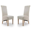 Bonded Ivory Leather Dining Chair Set of 2 by Lavishway | Dining Chairs-37890