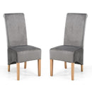 Brushed Velvet Grey Dining Chair Set of 2 by Lavishway | Dining Chairs-37909