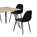 Genao Oak Finish Top 4 Chairs Dining Set by Lavishway | Dining Table Set-38109