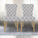 Hugo Patterned Fabric Dining Chair Set of 2 by Lavishway | Dining Chairs-34005