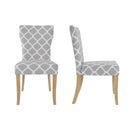 Hugo Patterned Fabric Dining Chair Set of 2 by Lavishway | Dining Chairs-34006