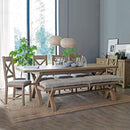 Heirloom Oak Finish Cross Dining Bench by Lavishway | Dining Benches-32457