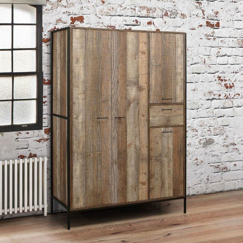 Hoxton 4 Doors Wooden Wardrobe by Lavishway | Wardrobe-35265