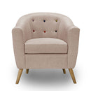 Hudson Fabric Tub Chair With Colored Button by Lavishway | Bedroom Chairs-34012