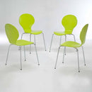 Ibiza Metal Legs Lime Dining Chair Set of 4 by Lavishway | Dining Chairs-34001