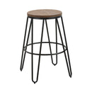 Ikon Oak Top Bar Stool With Black Metal Legs by Lavishway | Bar Stools-37842