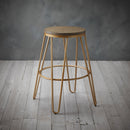 Ikon Oak Top Bar Stool With Gold Metal Legs by Lavishway | Bar Stools-37769