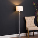 Ithaca Wooden Floor Lamp with Linen Shade by Lavishway | Floor Lamps-39754