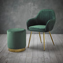 Lara Upholstered Velvet Gold Effect Stool by Lavishway | Stools & Pouffes-37859