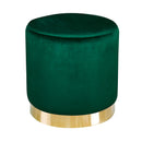 Lara Upholstered Velvet Gold Effect Stool by Lavishway | Stools & Pouffes-37862