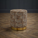 Lara Upholstered Velvet Gold Effect Stool by Lavishway | Stools & Pouffes-37867