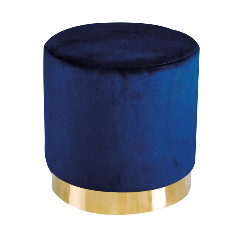 Lara Upholstered Velvet Gold Effect Stool by Lavishway | Stools & Pouffes-37865