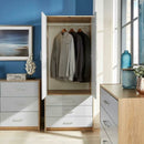 2 Doors 3 Drawers Grey Wardrobe by Lavishway | Wardrobe-43496