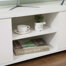 2 Doors 2 Open Shelves White Wide TV Unit by Lavishway | TV Units Cabinets-43044