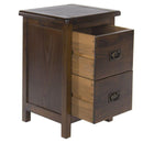 Dark Wood 2 Drawers Bedside Cabinet by Lavishway | Bedside Tables-43448