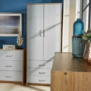 2 Doors 3 Drawers Grey Wardrobe by Lavishway | Wardrobe-43495