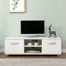 2 Doors 2 Open Shelves White Wide TV Unit by Lavishway | TV Units Cabinets-43041