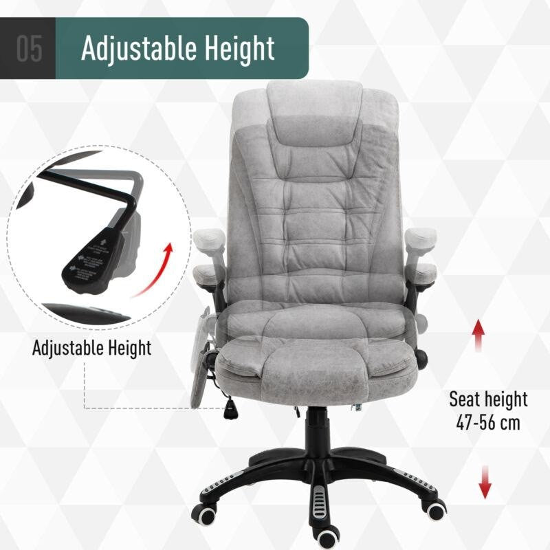 Office Chair with Heating Massage Points by Lavishway | Leather Chairs-42611