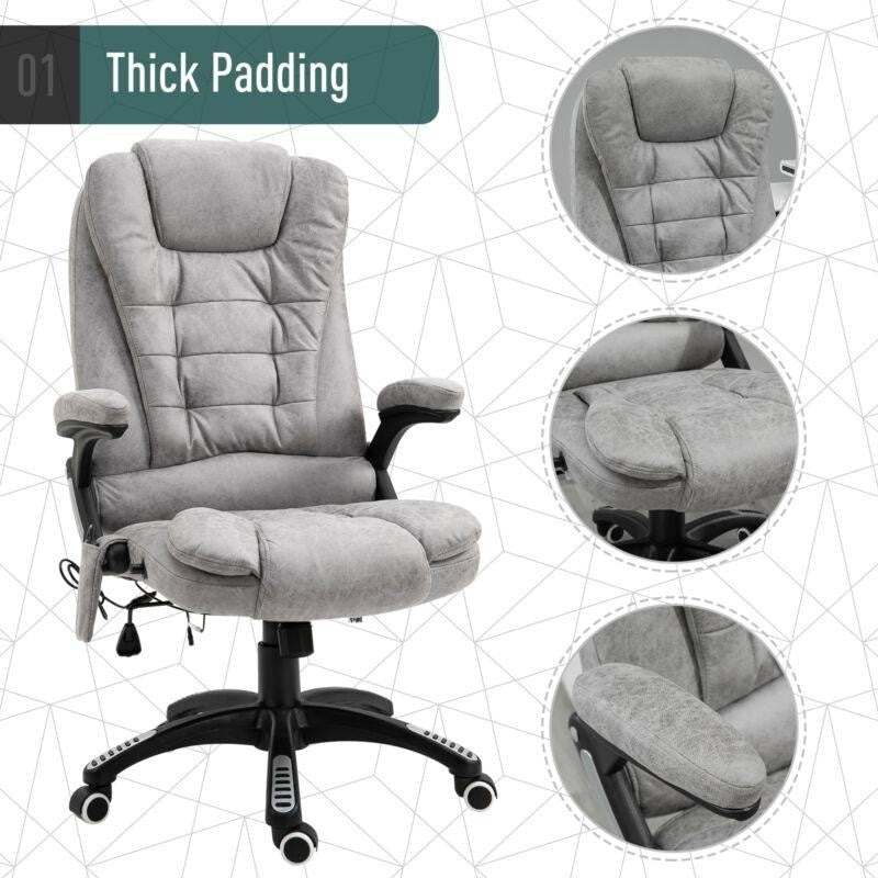 Office Chair with Heating Massage Points by Lavishway | Leather Chairs-42613