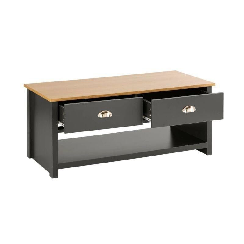 2 Drawer Graphite Oak Coffee Table by Lavishway | Coffee Tables-42922