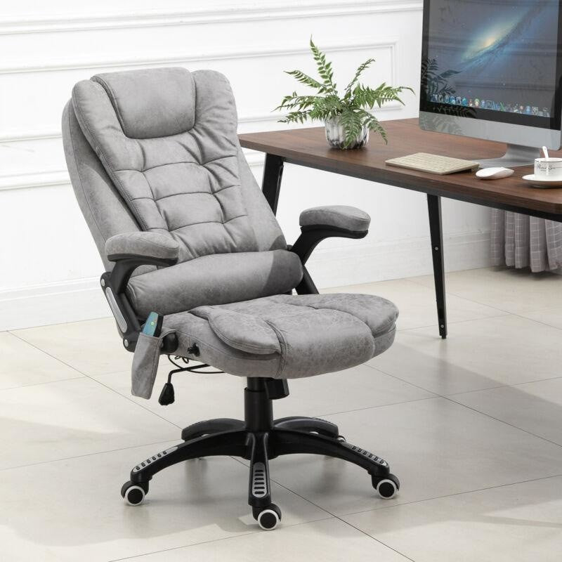 Office Chair with Heating Massage Points by Lavishway | Leather Chairs-42610