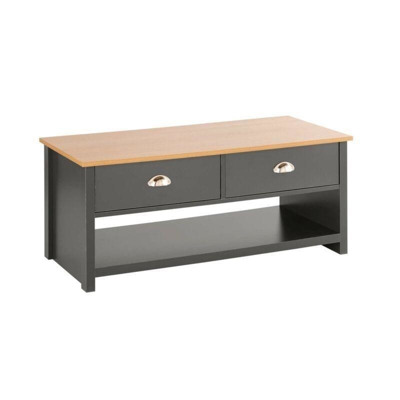 2 Drawer Graphite Oak Coffee Table by Lavishway | Coffee Tables-42924