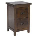 Dark Wood 2 Drawers Bedside Cabinet by Lavishway | Bedside Tables-43447