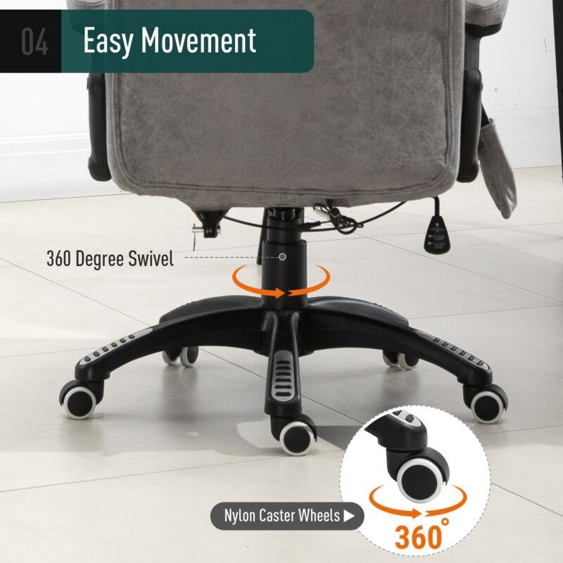 Office Chair with Heating Massage Points by Lavishway | Leather Chairs-42612