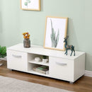 2 Doors 2 Open Shelves White Wide TV Unit by Lavishway | TV Units Cabinets-43047