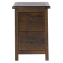 Dark Wood 2 Drawers Bedside Cabinet by Lavishway | Bedside Tables-43449