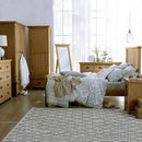 Chunky Solid Oak 1 Drawer Lamp Table by Lavishway | Side Tables-32782