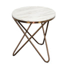 Else White Marble Top Side Table by Lavishway | Side Tables-23221