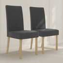 Melodi Grey Fabric Dining Chair Set of 2 by Lavishway | Dining Chairs-33655