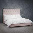 Meribel Velvet Pink Upholstered Kingsize Bed by Lavishway | Velvet Bed-37821