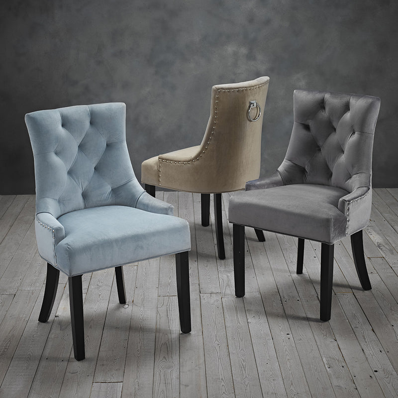 Morgan Velvet Fabric Dining Chair Set of 2 by Lavishway | Dining Chairs-38031