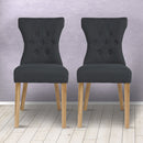 Naples Grey Fabric Dining Chair Set of 2 by Lavishway | Dining Chairs-33636