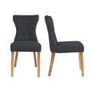 Naples Grey Fabric Dining Chair Set of 2 by Lavishway | Dining Chairs-33637